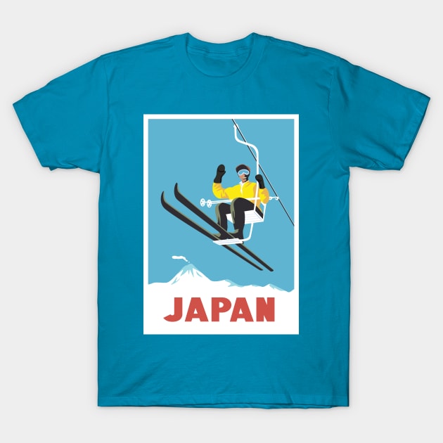 Japan Ski Vintage Travel Poster T-Shirt by Terrybogard97